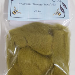 Olive green Merino wool for felting 10g