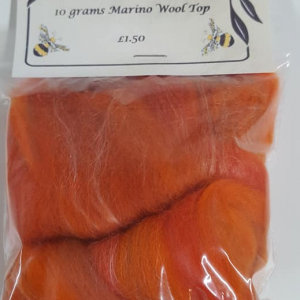 Orange mix Merino wool for felting 10g