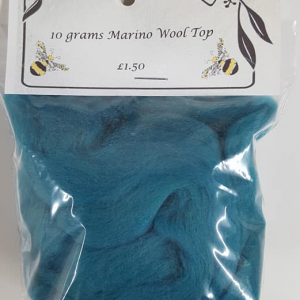 Petrol blue Merino wool for felting 10g