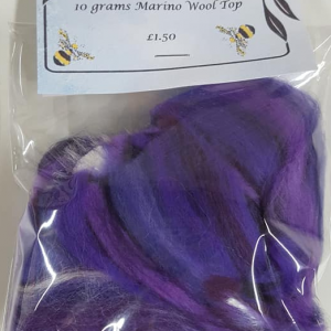 Purple mix Merino wool for felting 10g