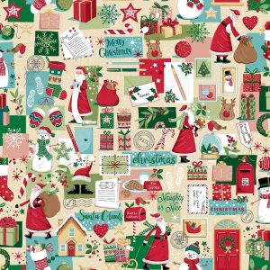 Makower Christmas Wishes Dear Santa Cream 032 Q